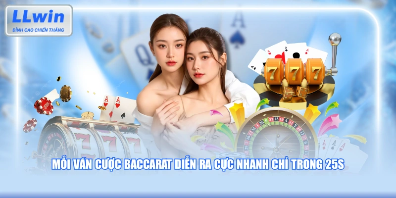 Mỗi ván cược Baccarat diễn ra cực nhanh chỉ trong 25s